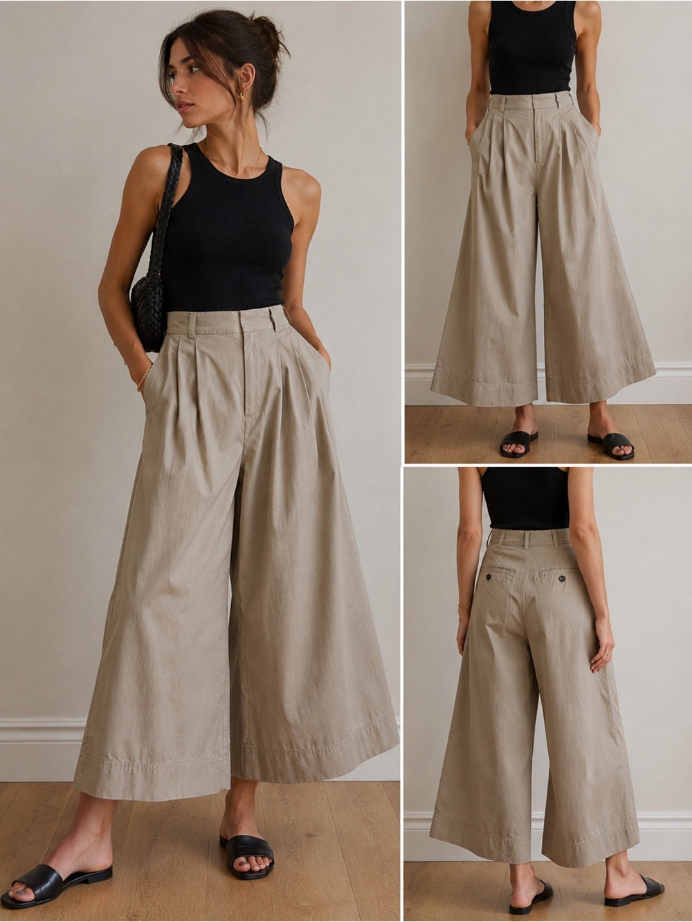 Weekend Max Mara 100% Cotton Wide-Leg Culottes — Size XS